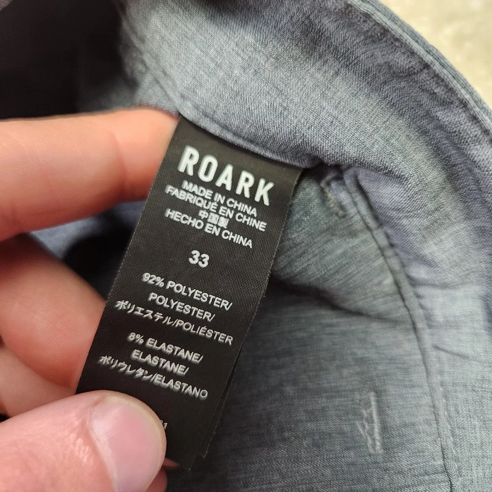 Roark Shorts Men 33 Explorer Hybrid Gray Drawstring Stretch Outdoor Quick Dry